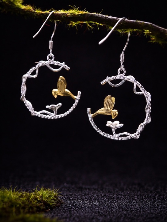 Handmade Jewelry - Artisan Handmade 925 Sterling Silver Songbird The Zephany Earrings
